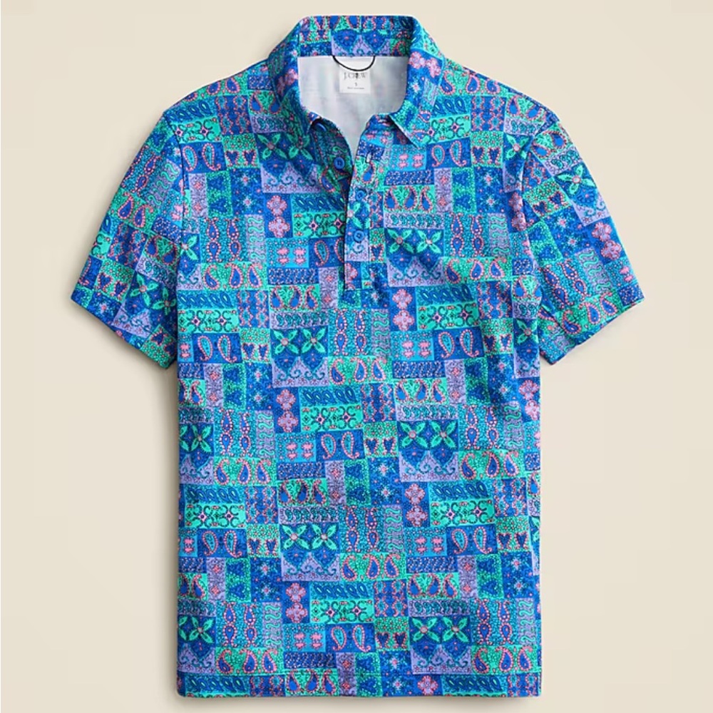 Performance polo shirt with COOLMAX® in print